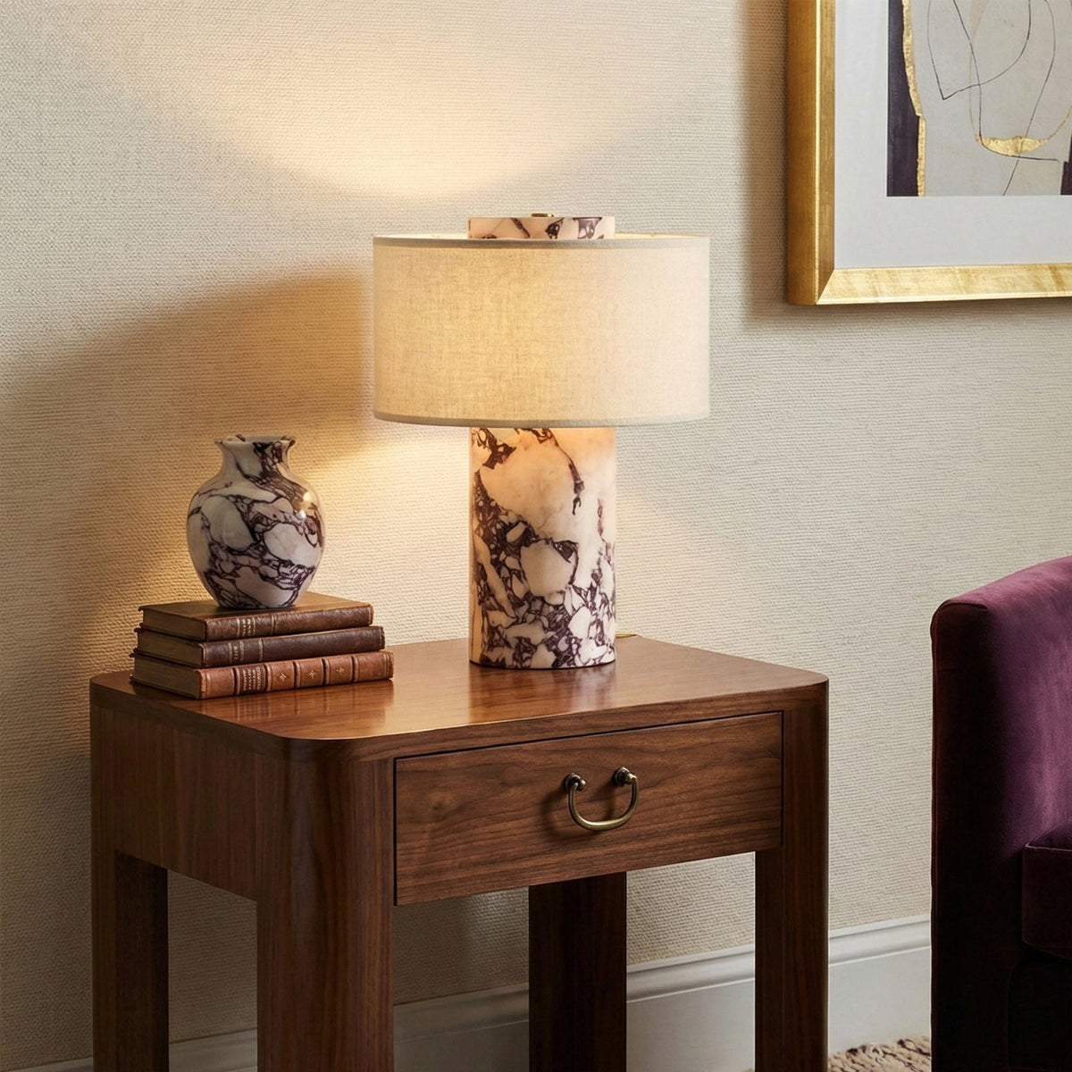 Quenby Marble Portable Table Lamp