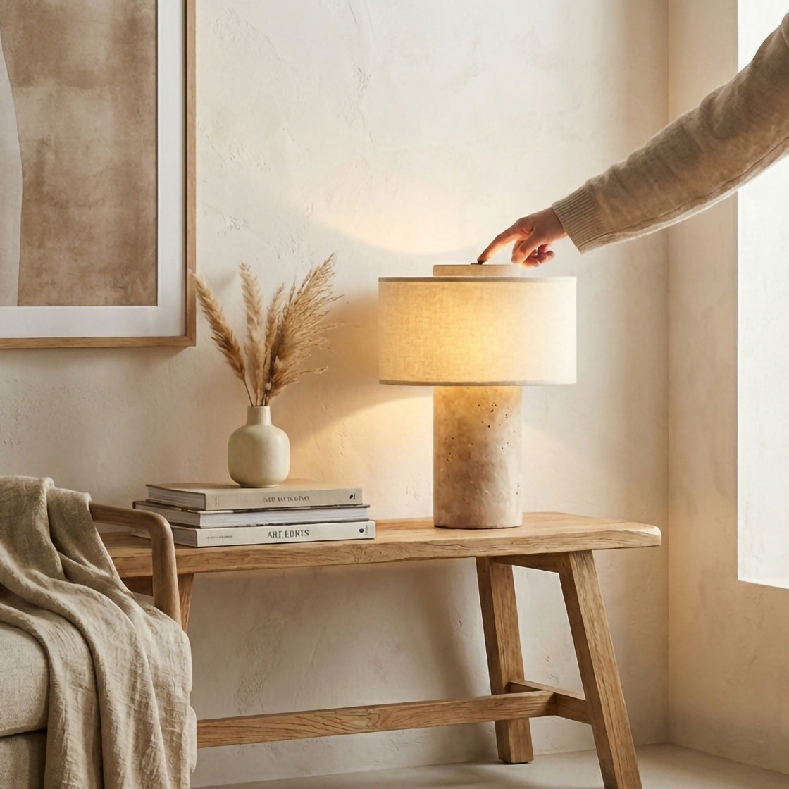 Quenby Marble Portable Table Lamp