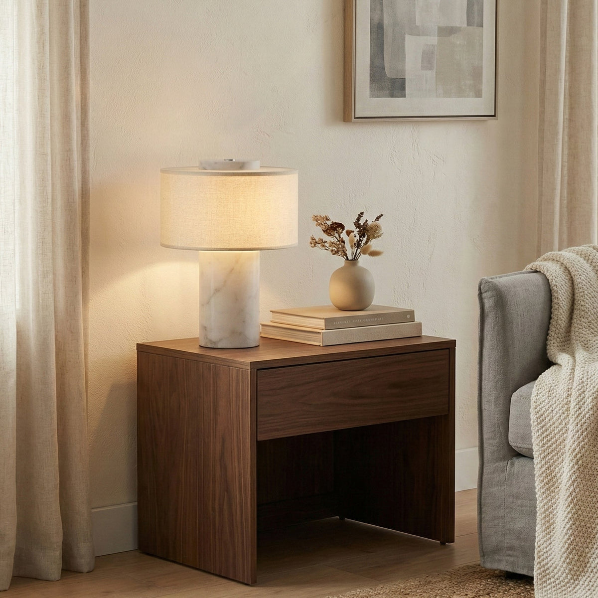 Quenby Marble Portable Table Lamp