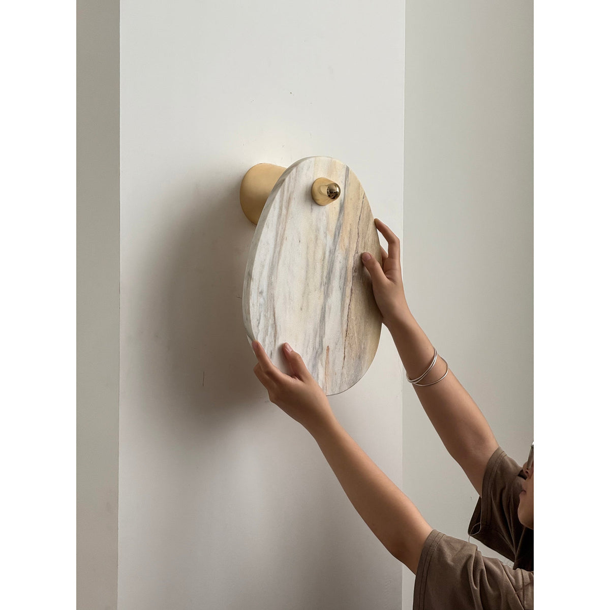 Norduvys Modern Luxurious  Metal Marble Wall Lamp