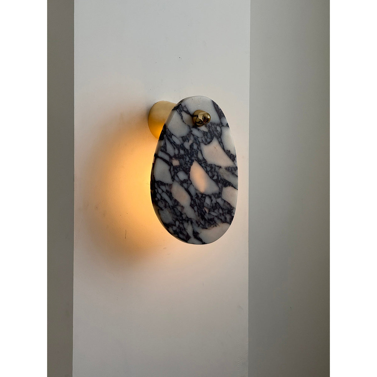 Norduvys Modern Luxurious  Metal Marble Wall Lamp