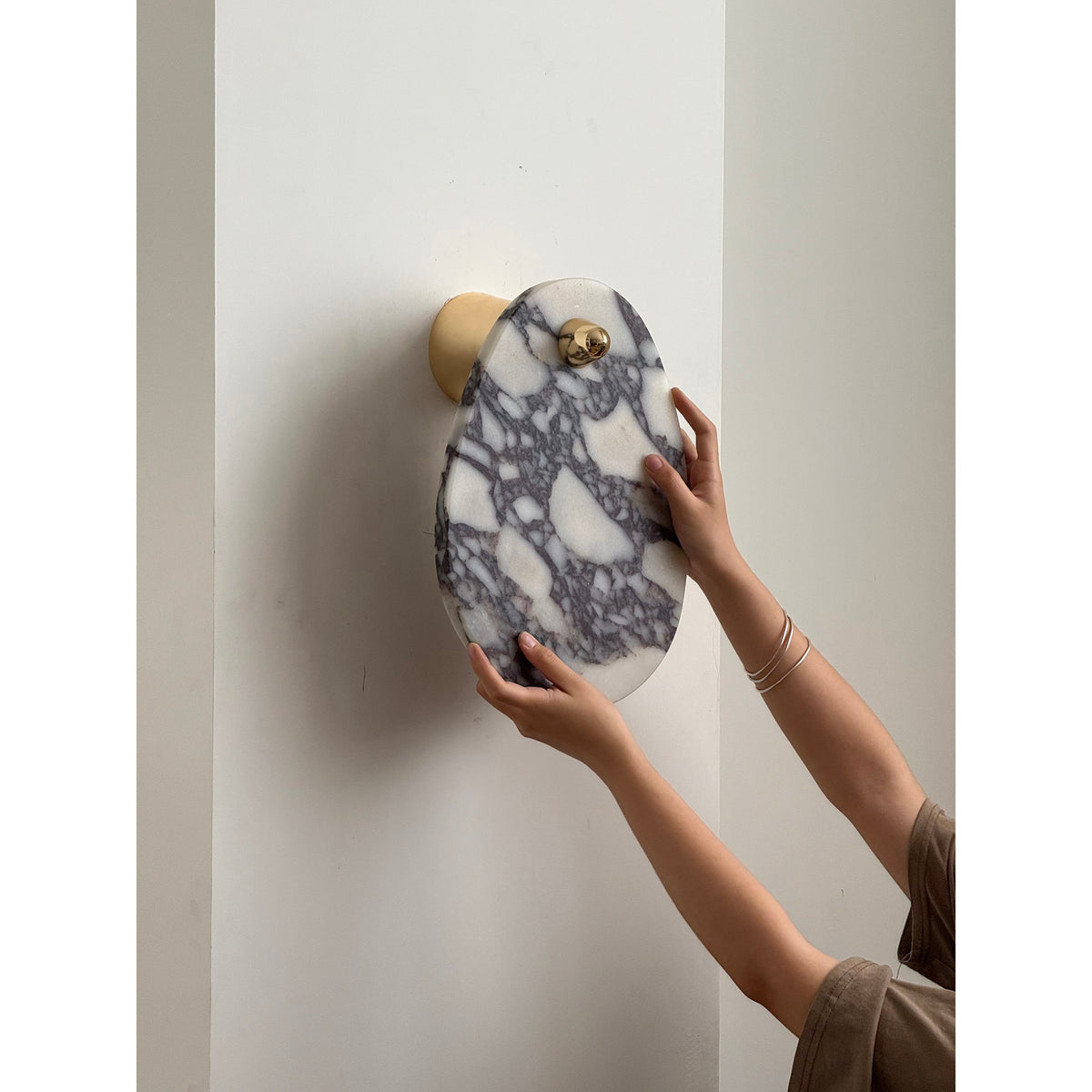 Norduvys Modern Luxurious  Metal Marble Wall Lamp