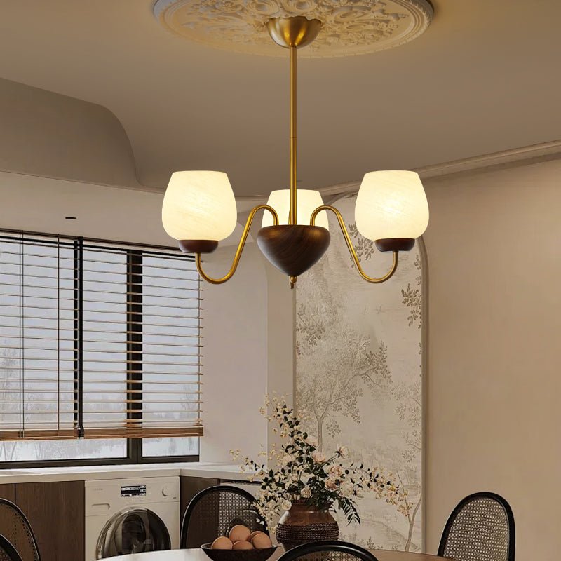 Sytheiel Premium	Elegance Wood Glass Chandelier