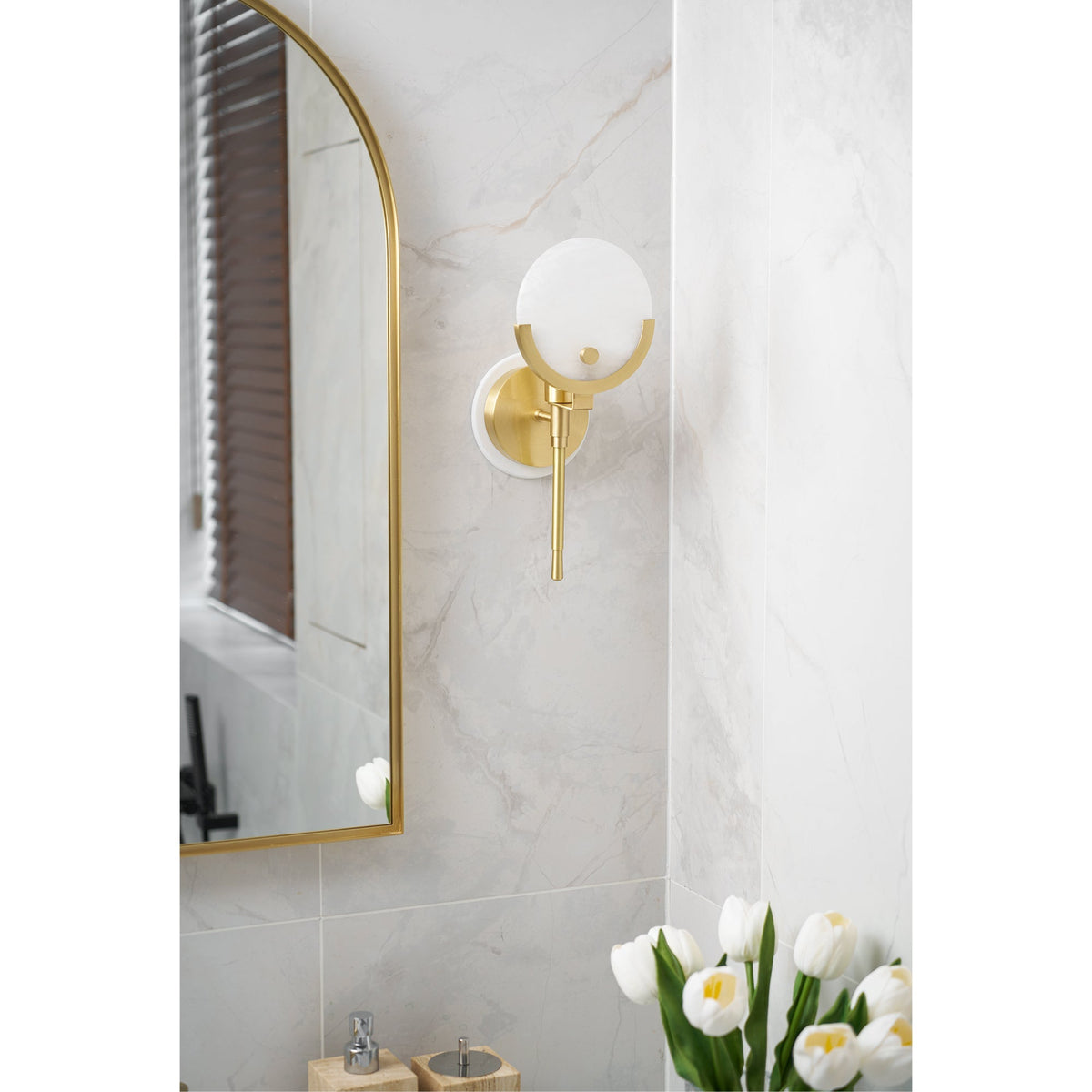 Keden Cradle Alabaster Globe Indoor Wall Light