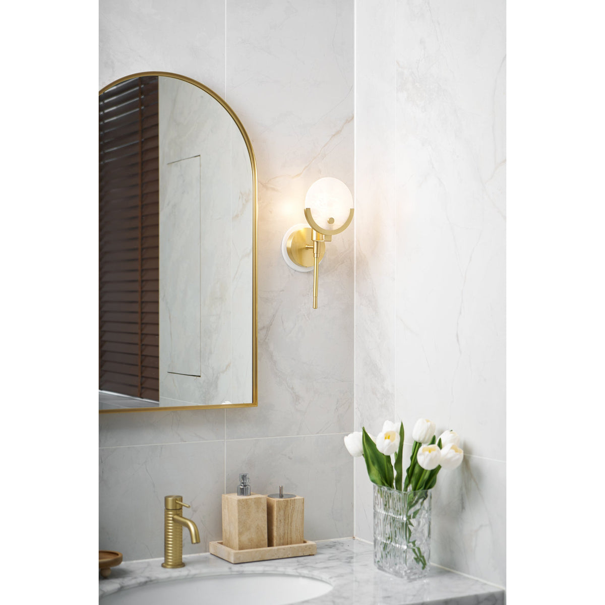 Keden Cradle Alabaster Globe Indoor Wall Light