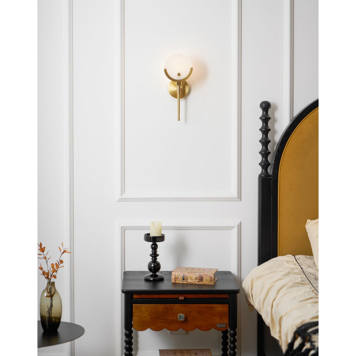 Keden Cradle Alabaster Globe Indoor Wall Light
