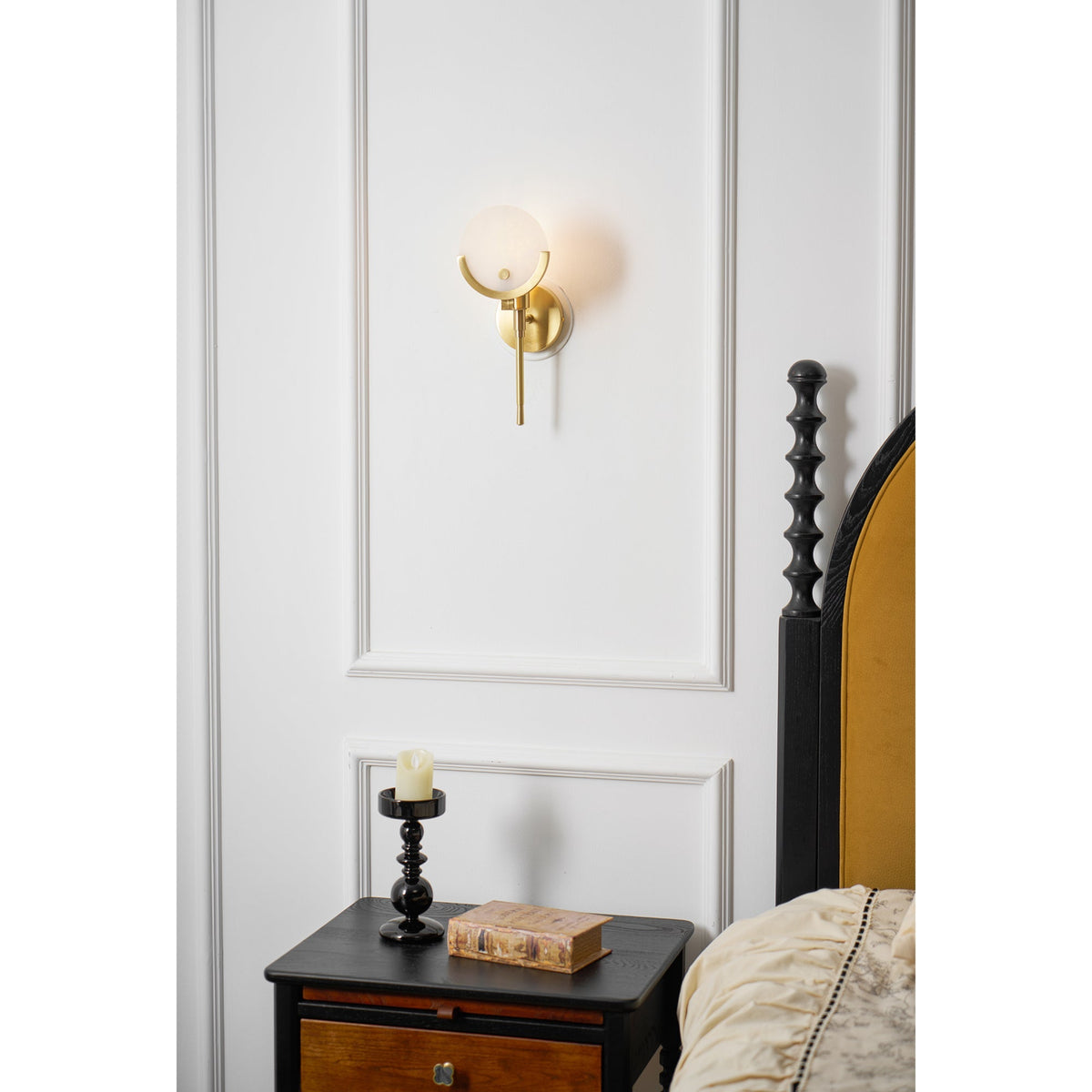 Keden Cradle Alabaster Globe Indoor Wall Light