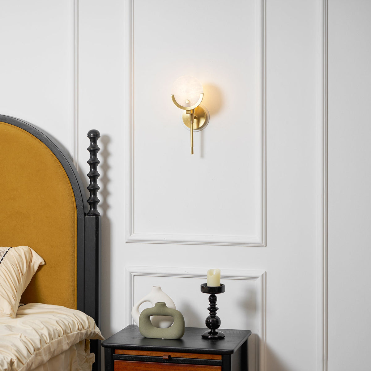 Keden Cradle Alabaster Globe Indoor Wall Light