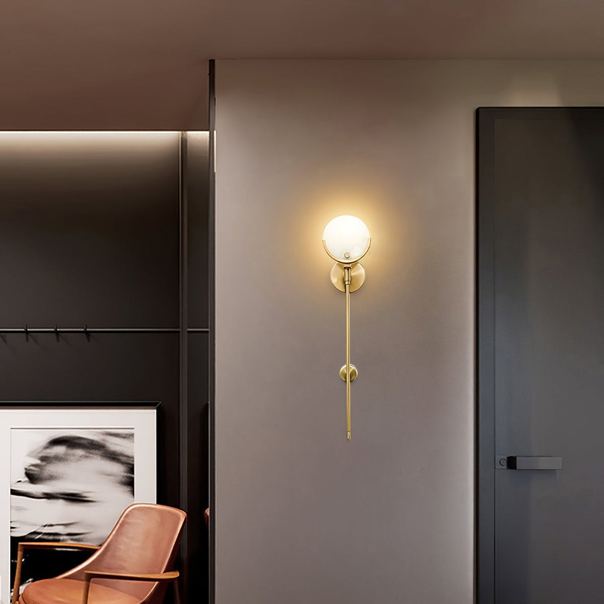 Florian Brass Sconce Alabaster