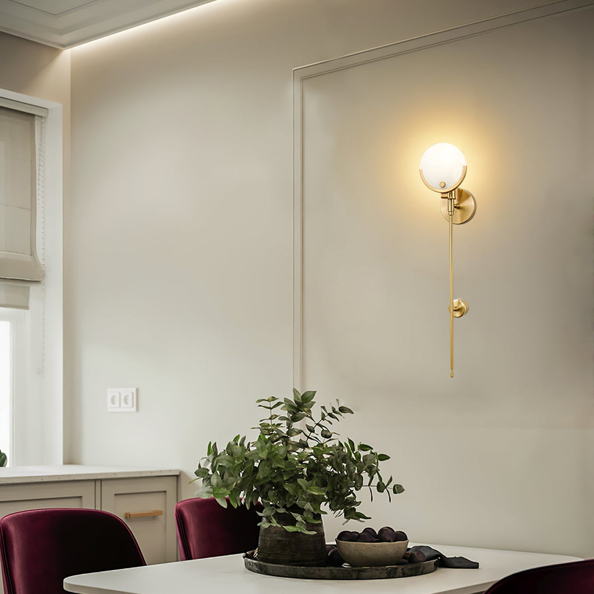 Florian Brass Sconce Alabaster