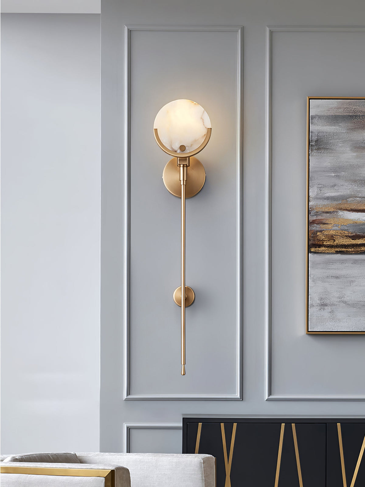 Keden Cradle Alabaster Globe Indoor Wall Light