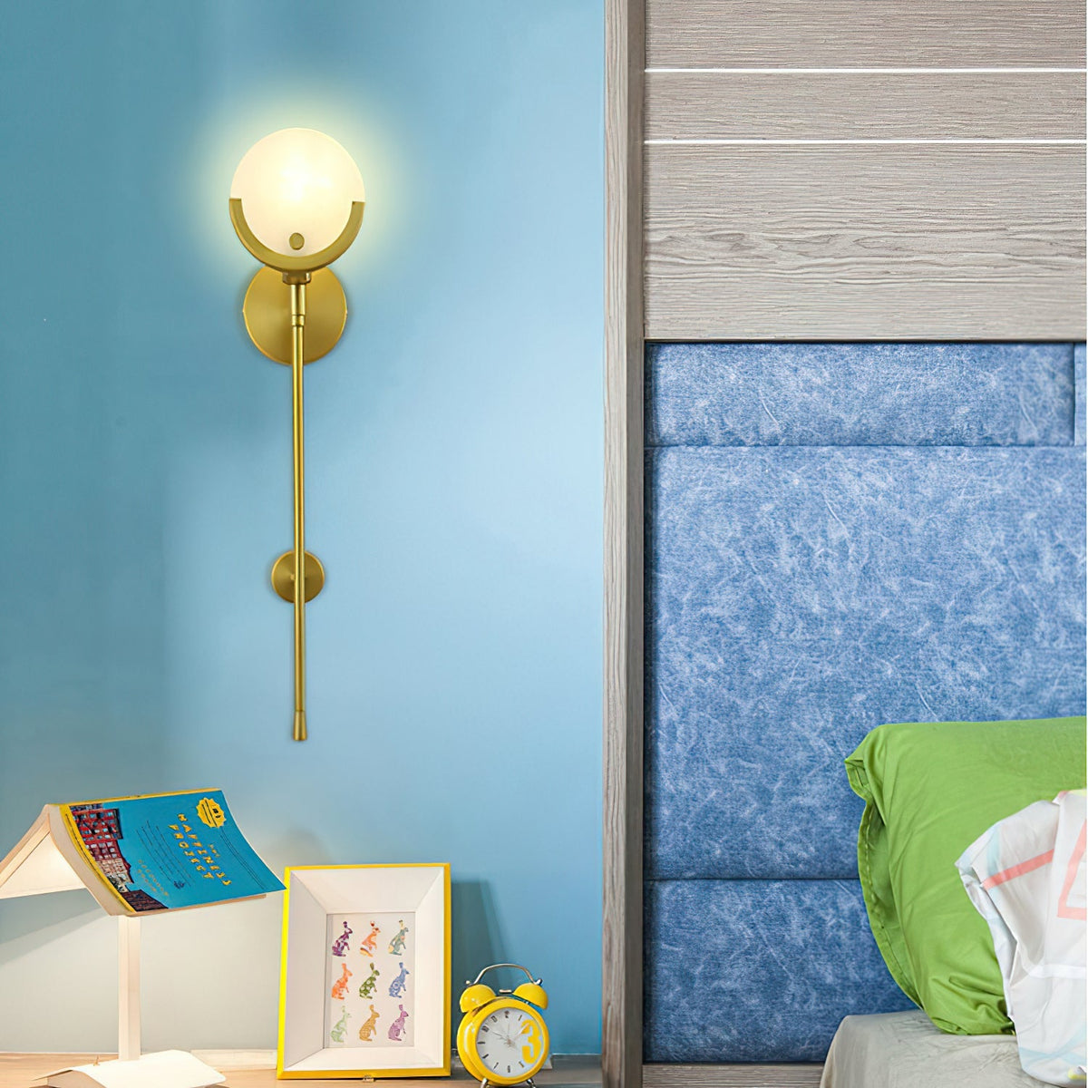 Keden Cradle Alabaster Globe Indoor Wall Light