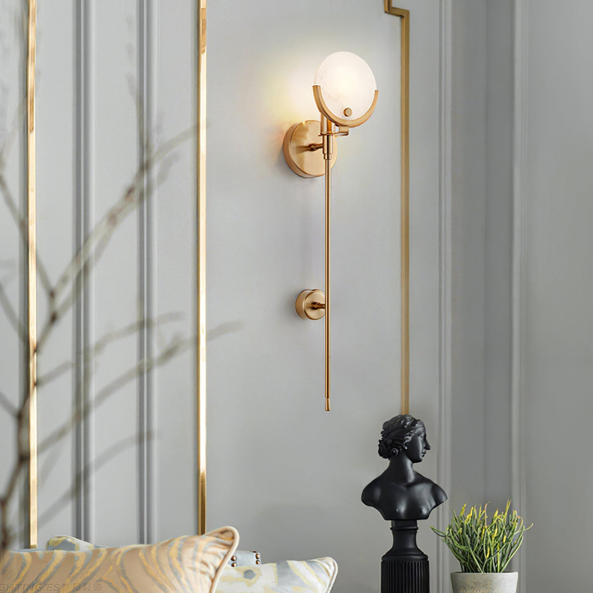 Keden Cradle Alabaster Globe Indoor Wall Light