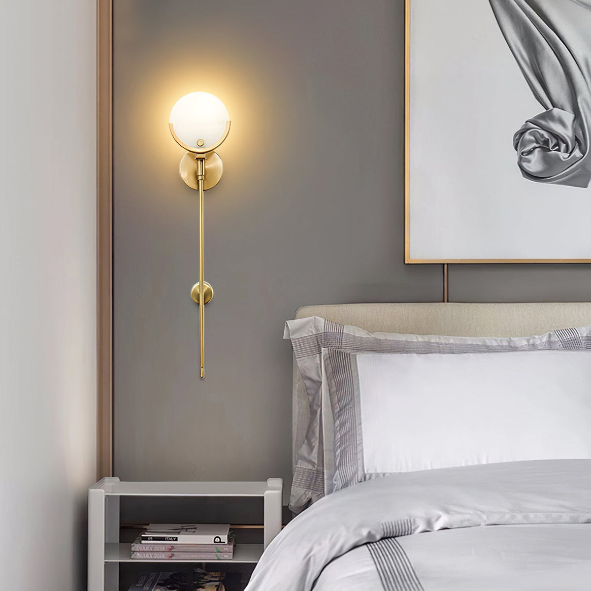 Keden Cradle Alabaster Globe Indoor Wall Light