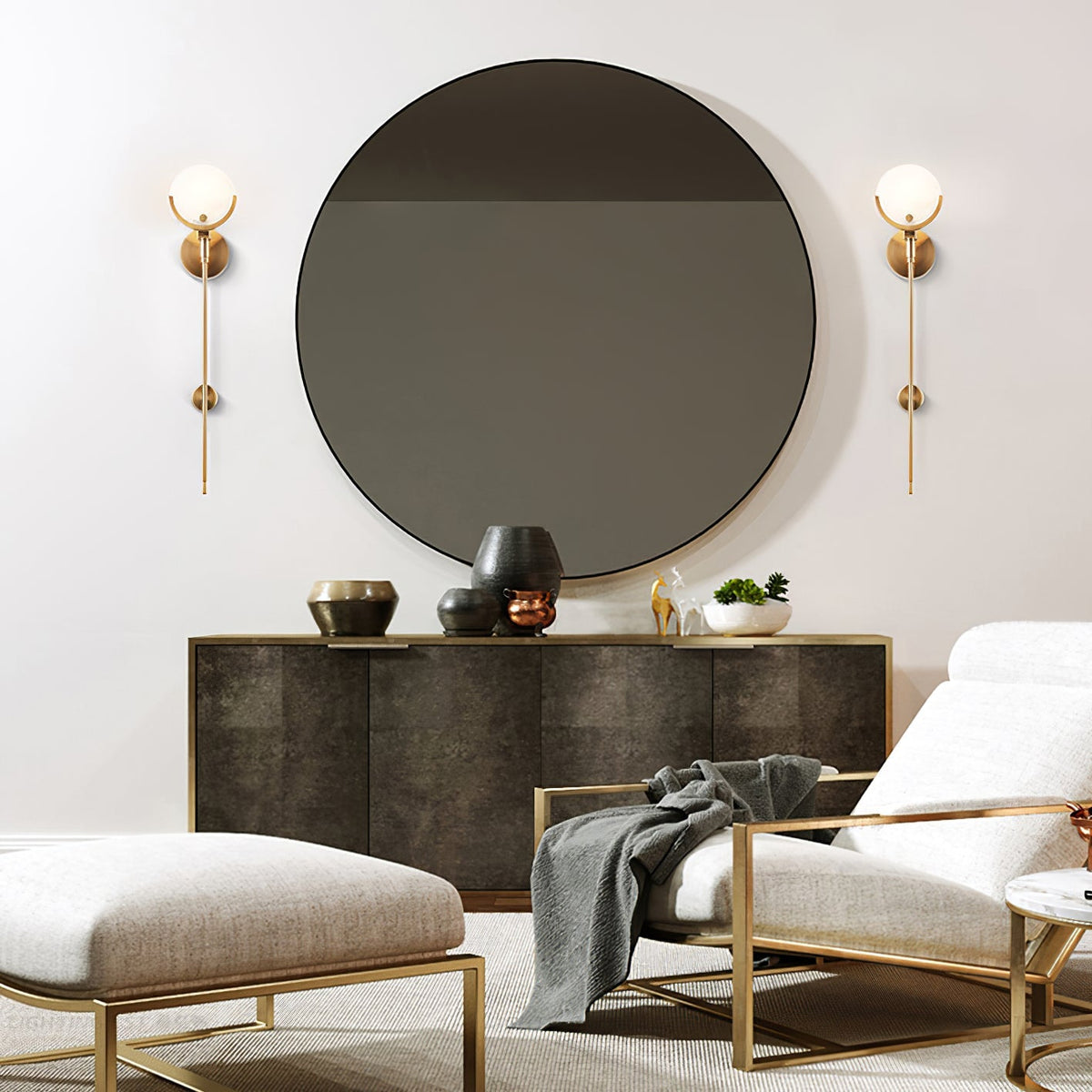 Keden Cradle Alabaster Globe Indoor Wall Light