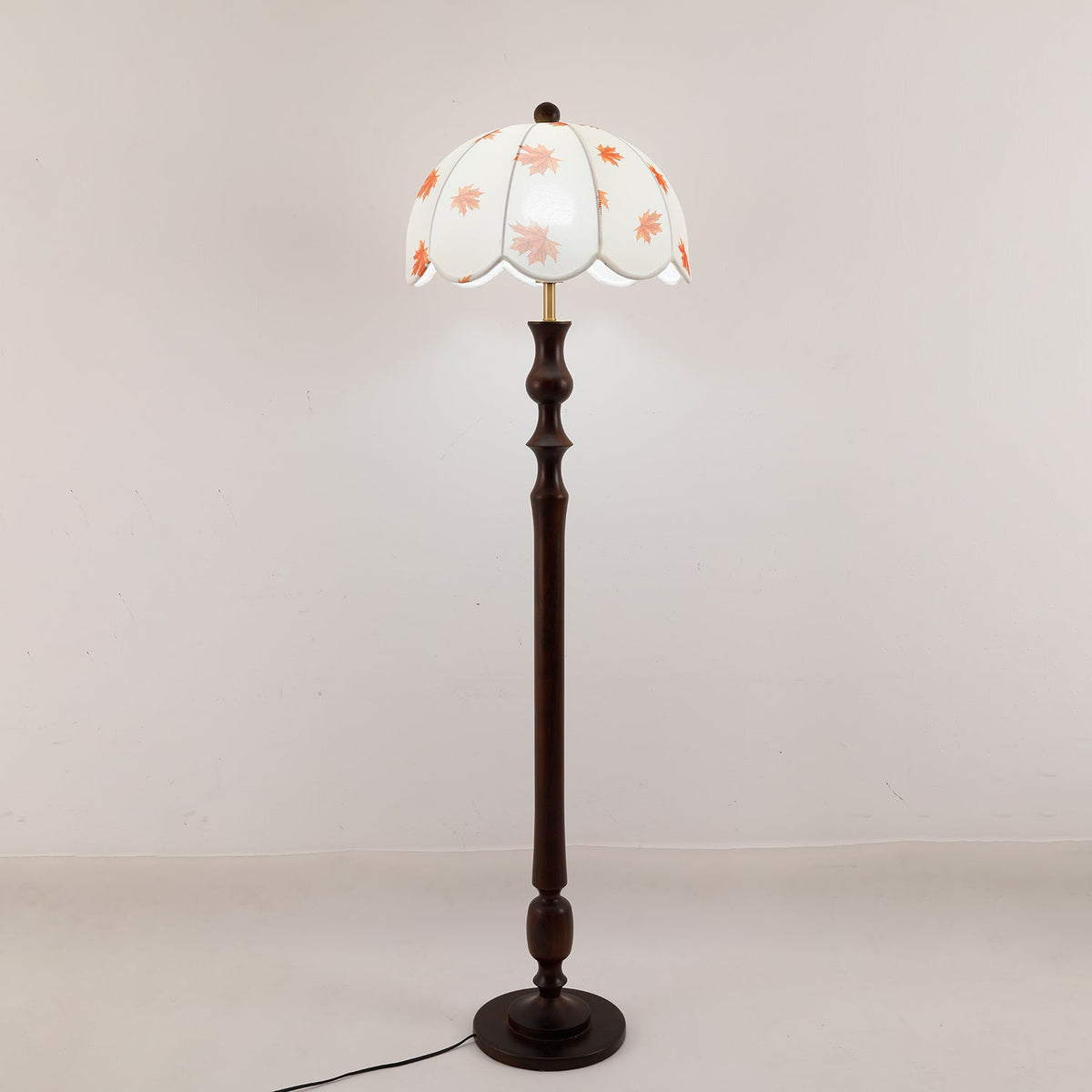 Mapler Wood Fabric Elegant Floor Lamp