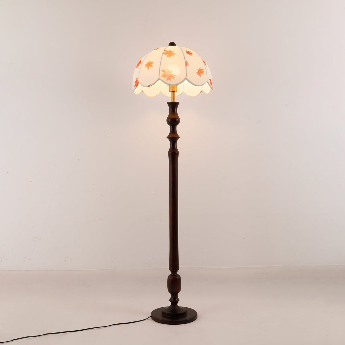 Mapler Wood Fabric Elegant Floor Lamp