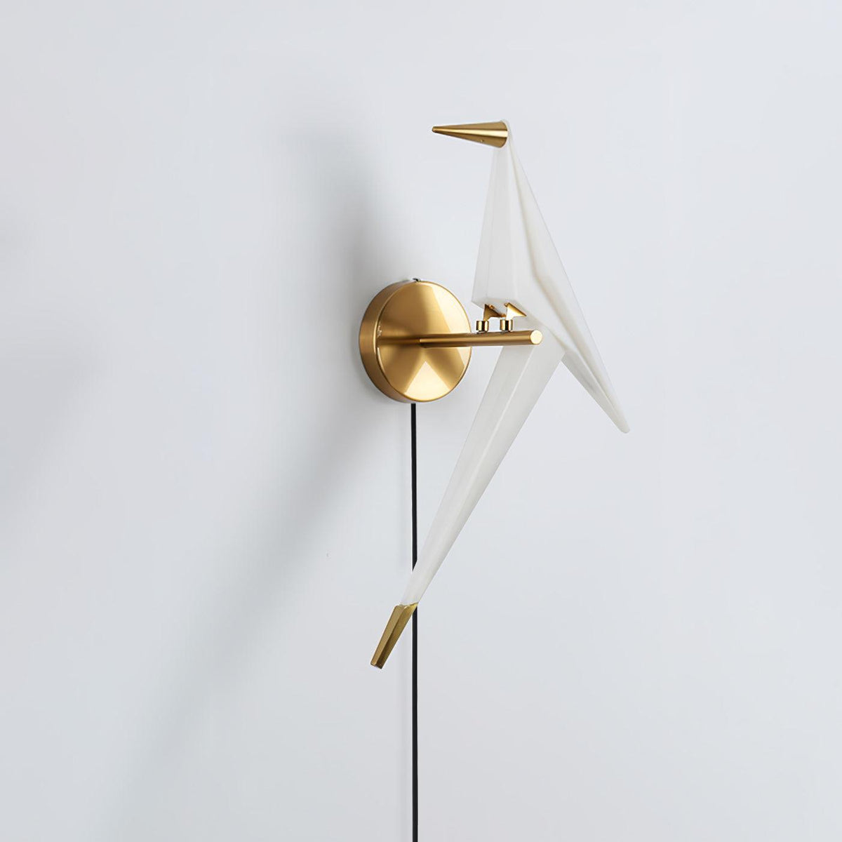 Visileth Nordic Art Crane Plug-In Wall Lamp