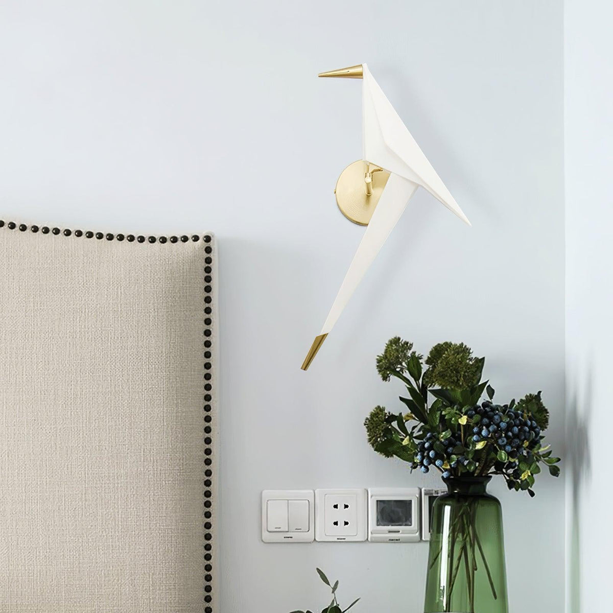 Eovela Nordic Art Paper Crane Wall Lamp