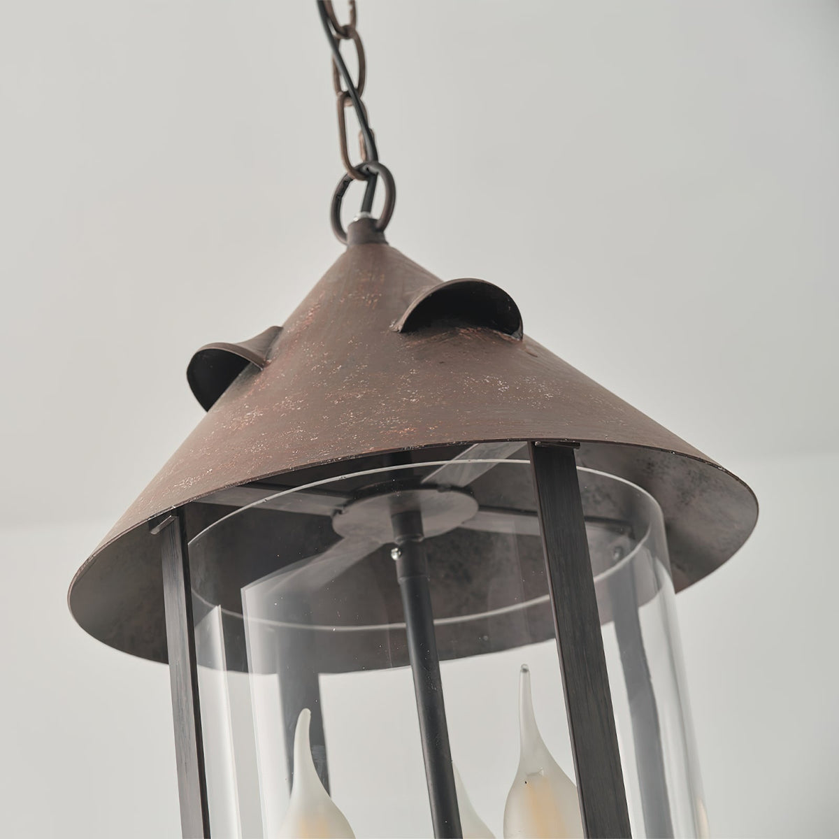 Tinduvyh Vintage Industrial Metal Glass Lantern Pendant Lamp