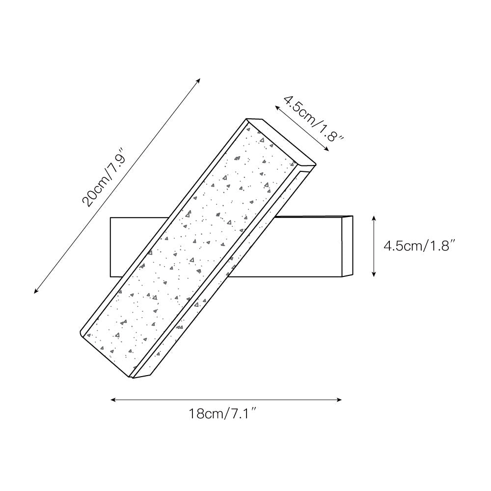 Ostruvyo Modern Minimalist Linear Walnut Travertine Wall Lamp