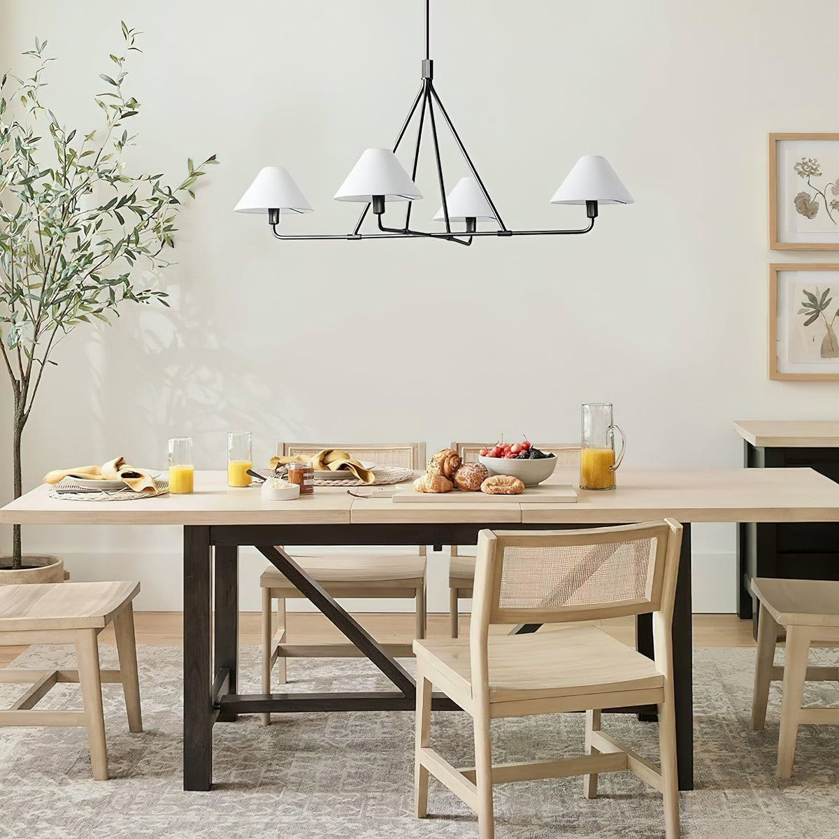 Vase Chandelier Cone Shade Minimalist