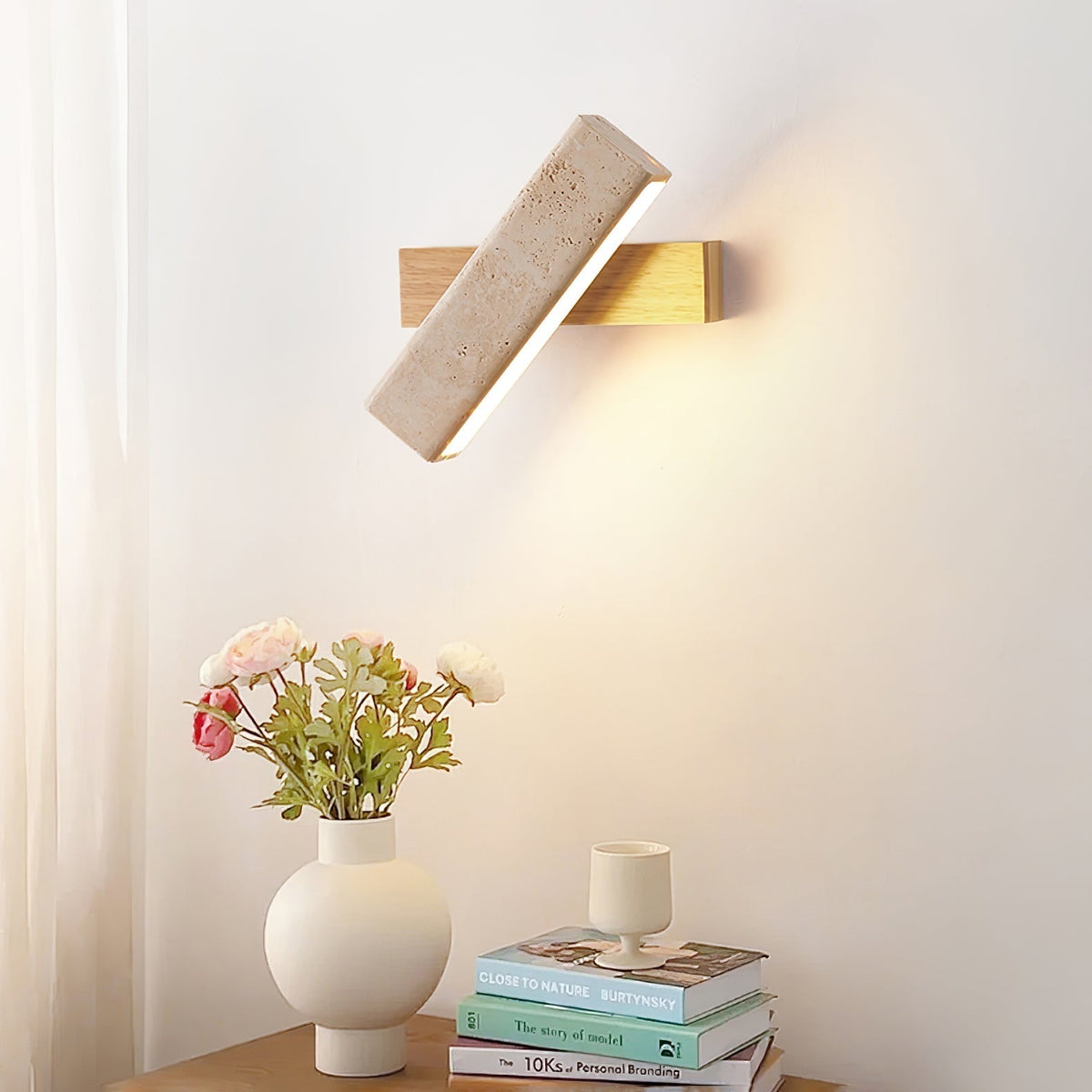 Esorora Rectangular Travertine Wall Light