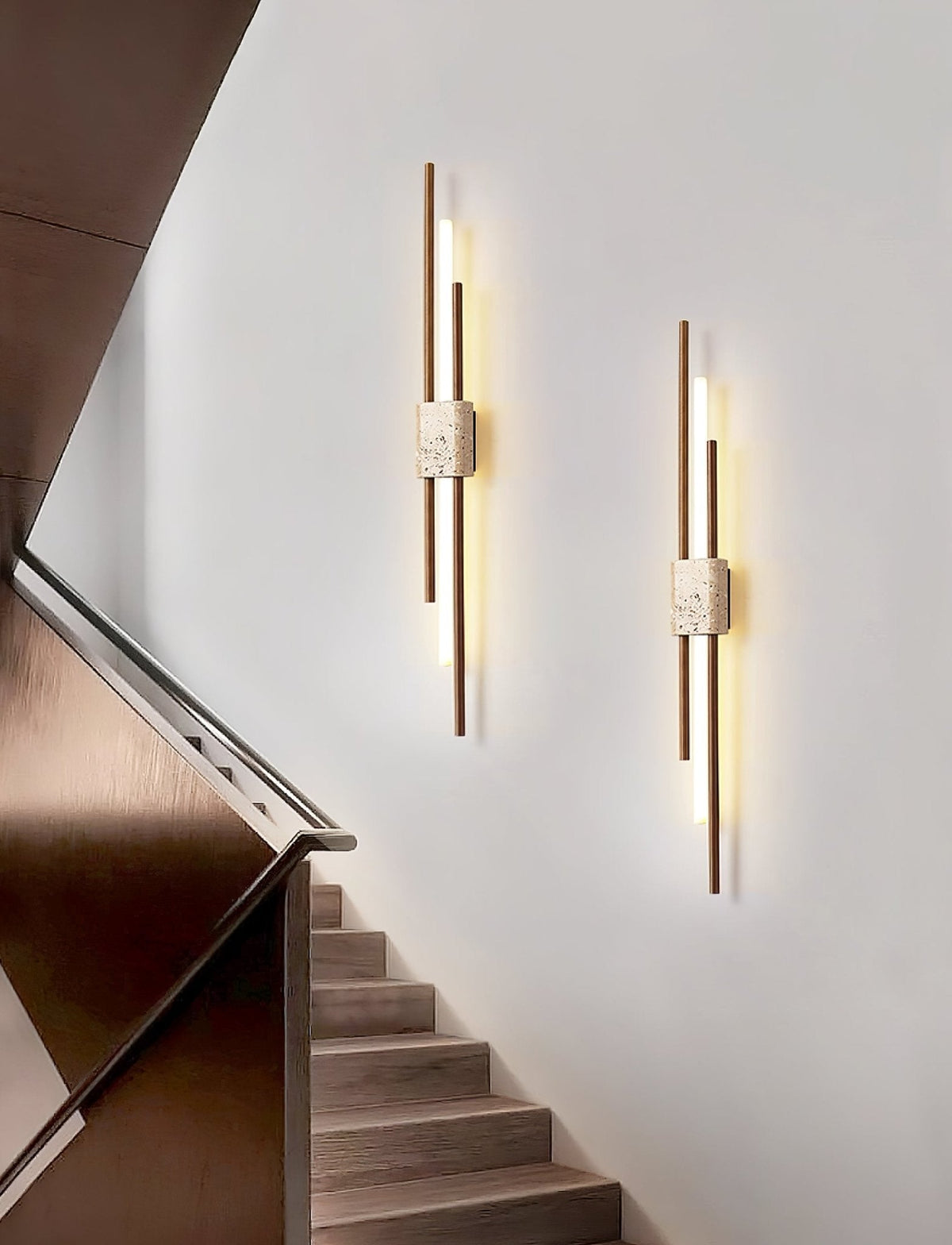 Eden Terra   Travertine  Wood  Walnut Wall Light