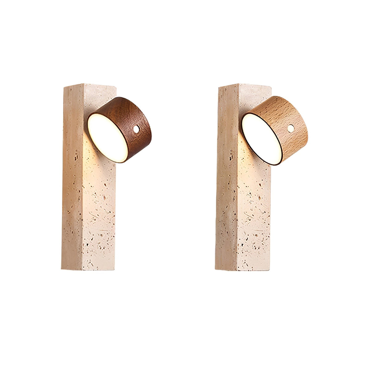 Dalvor Rectangular-Block Travertine Wall Light