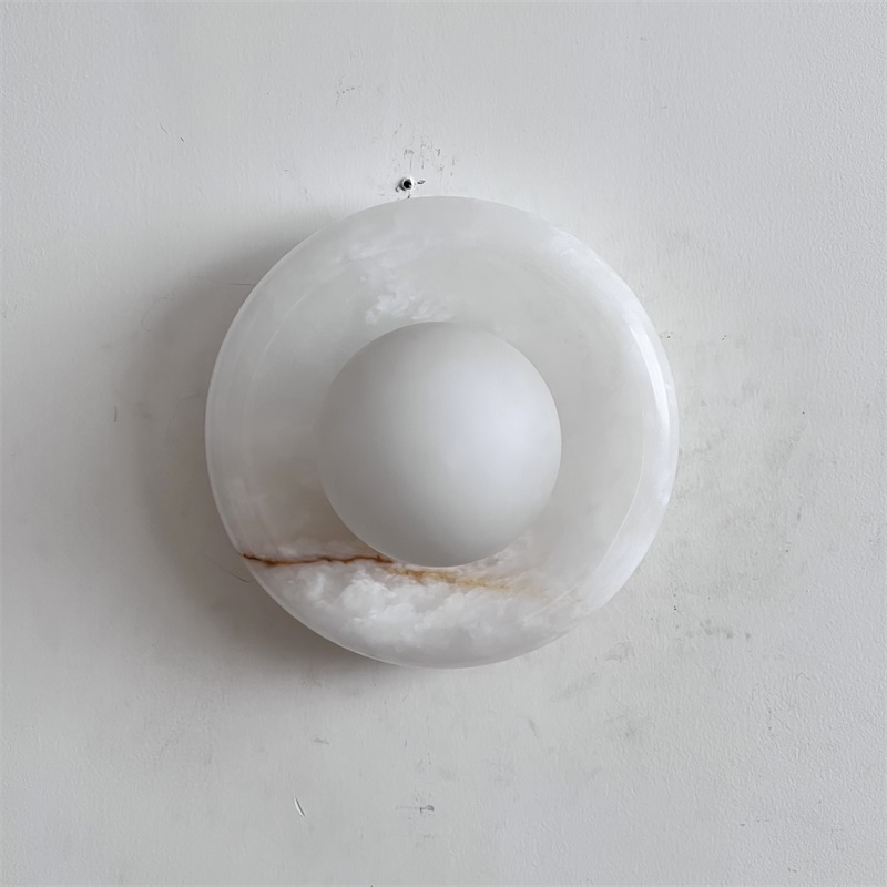 Aursilos Premium Nordic Art White Jade Glass Sconce Wall Lamp