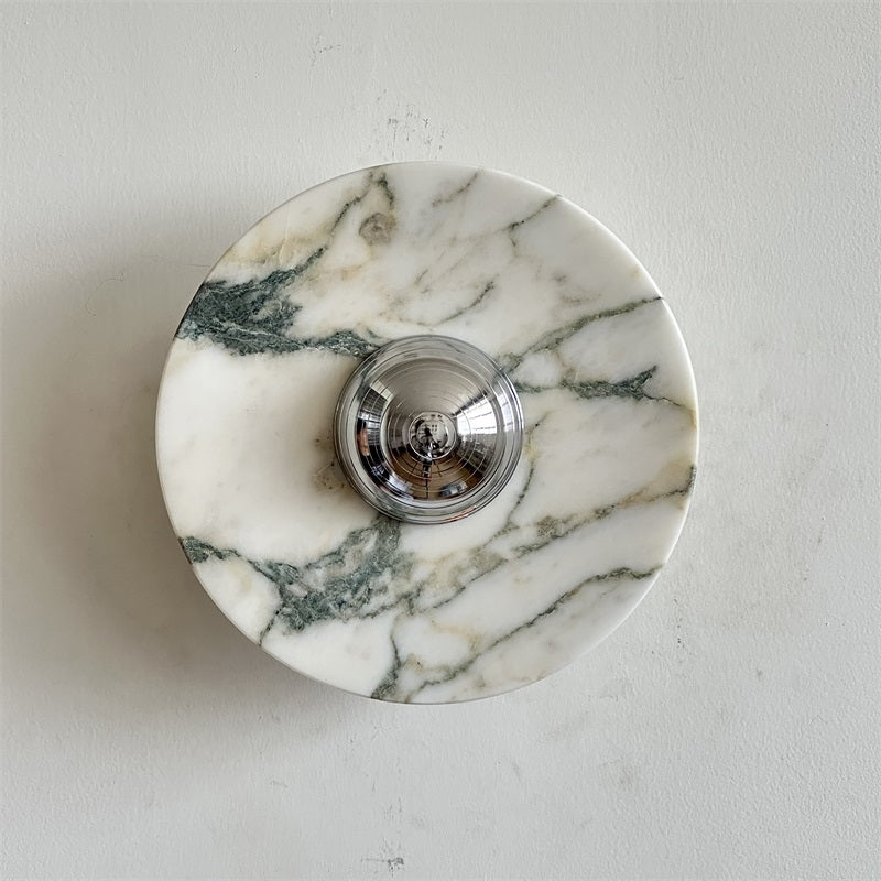 Alba Modern Minimalist Chrome Marble Wall Lamp