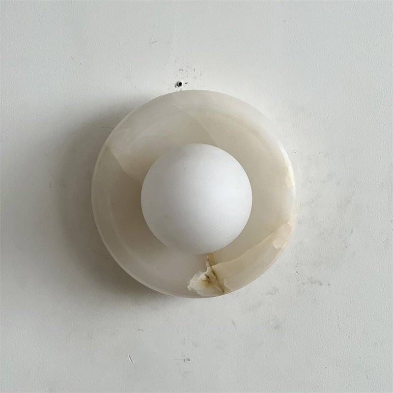 Aursilos Premium Nordic Art White Jade Glass Sconce Wall Lamp