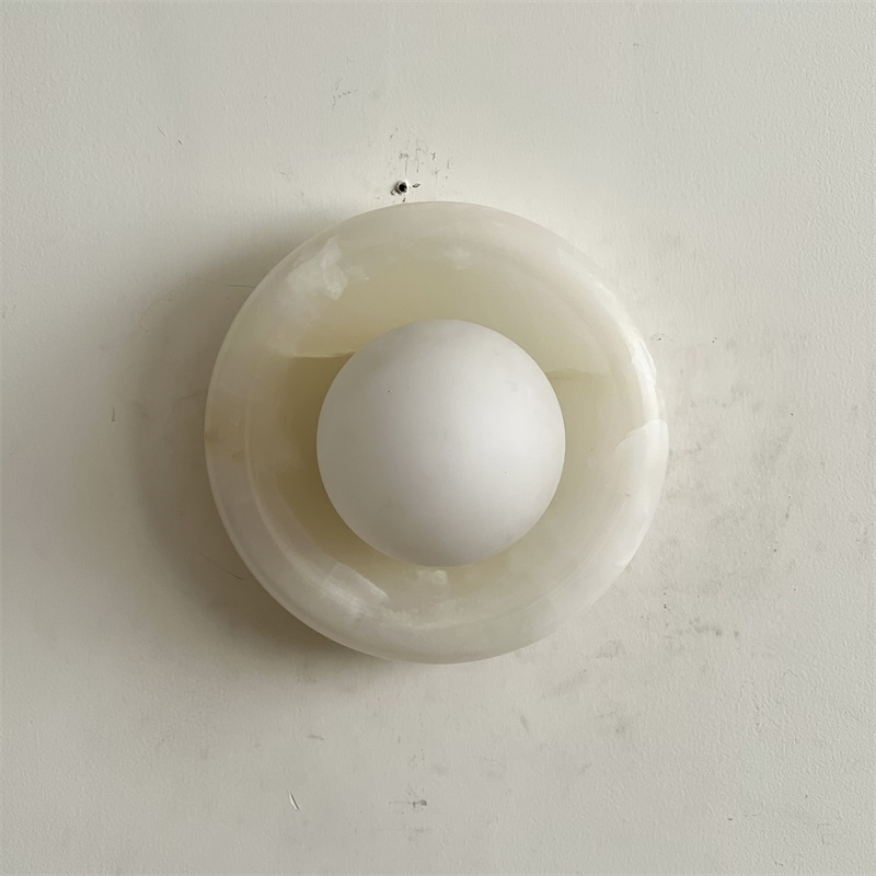 Aursilos Premium Nordic Art White Jade Glass Sconce Wall Lamp