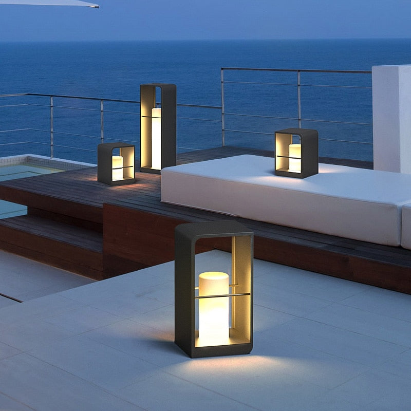 Ray Minimalist Rectangular Solar Power Outdoor Path Lighting - Lamp Outdoor