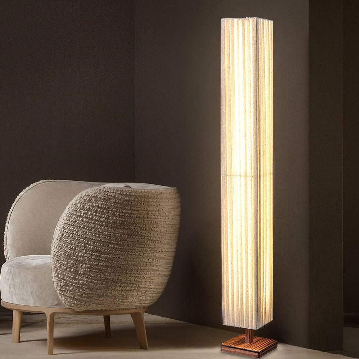 Vesolyre Japandi Fabric Floor Lamp