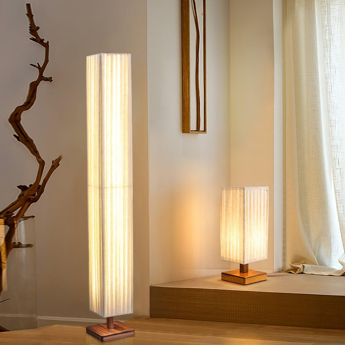 Vesolyre Japandi Fabric Floor Lamp