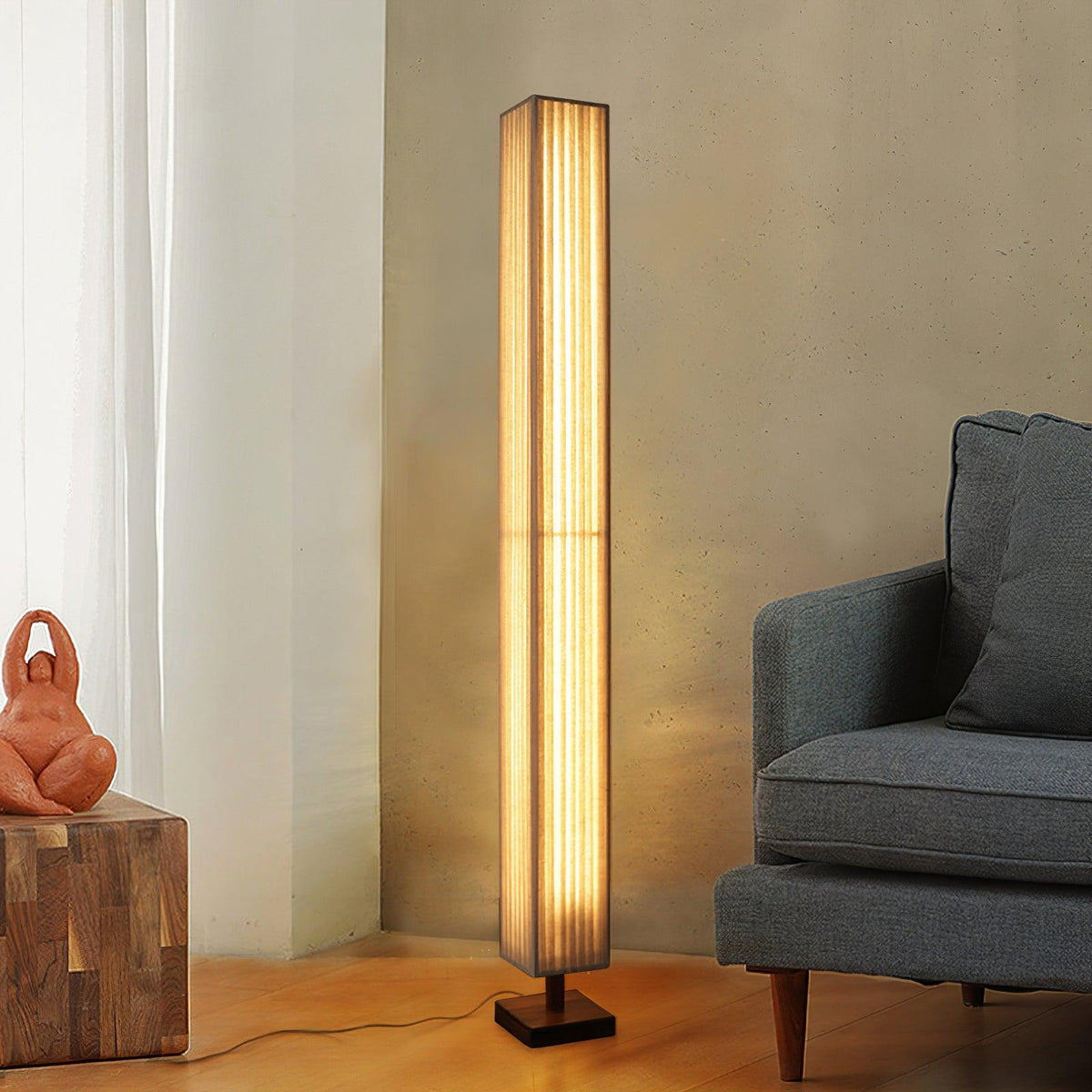 Vesolyre Japandi Fabric Floor Lamp