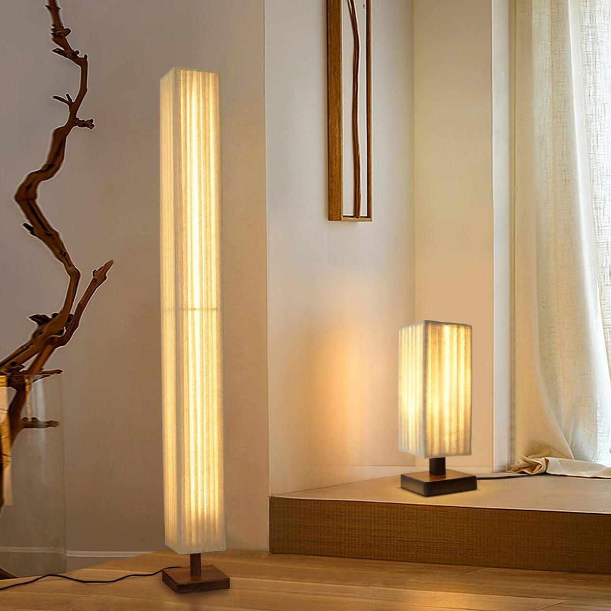 Vesolyre Japandi Fabric Floor Lamp
