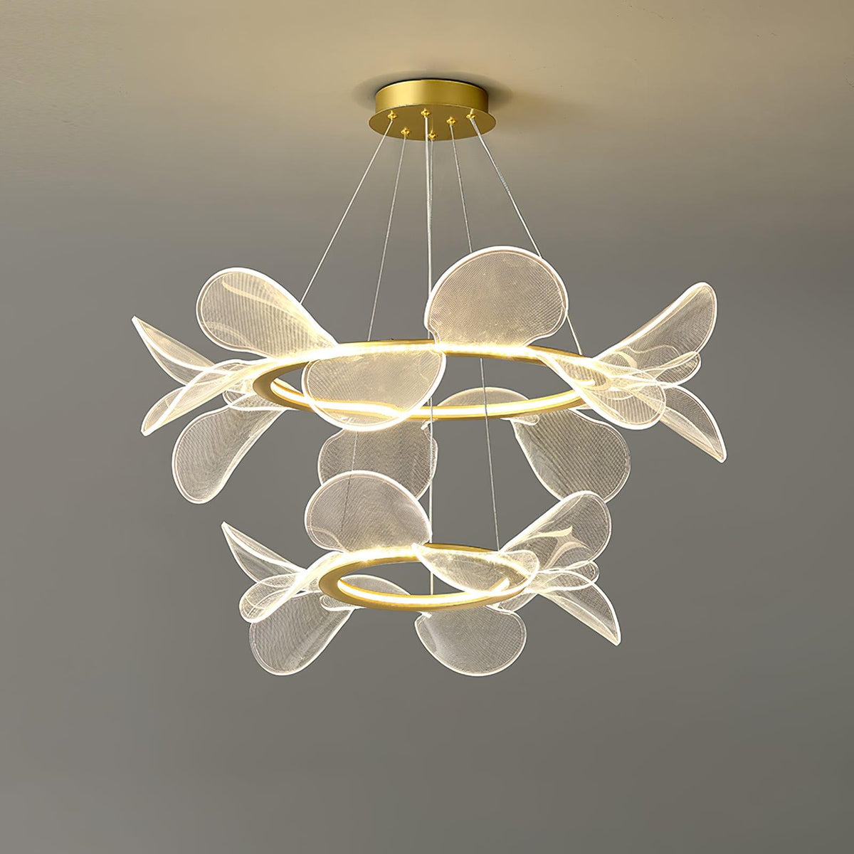 Celalira Chandelier Bain Flying Flowers Acrylic
