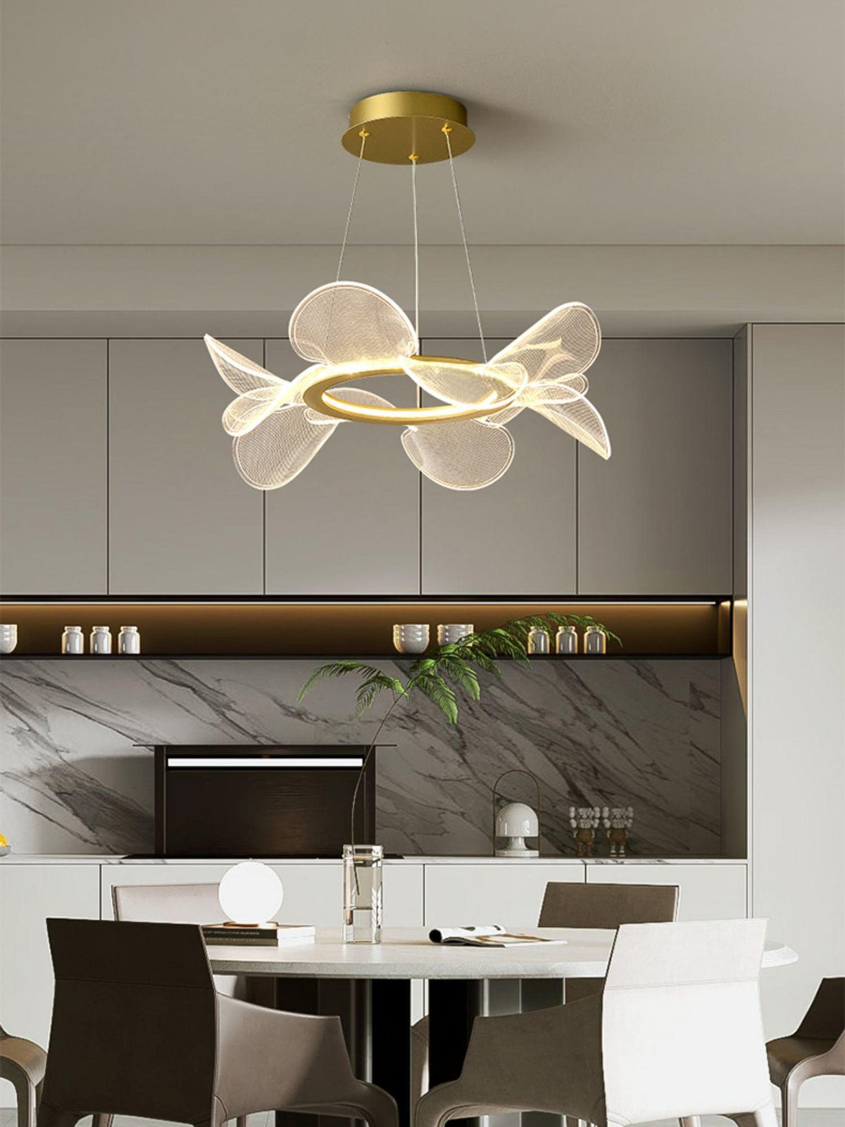 Celalira Chandelier Bain Flying Flowers Acrylic