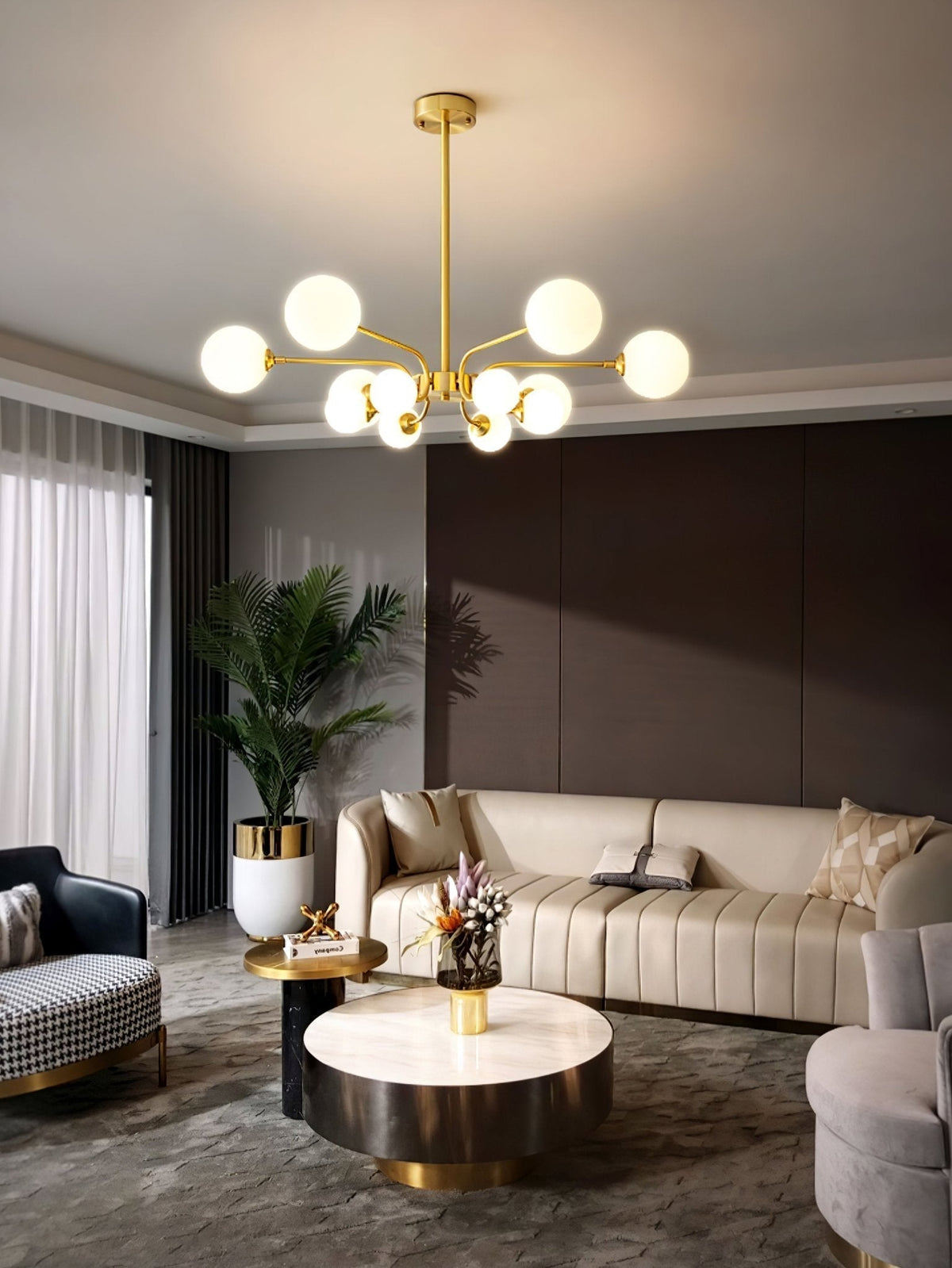 Wace Chandelier Globe Arm Modern