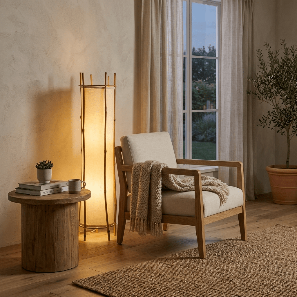 Canuia Bamboo Veil Lantern Floor Lamp