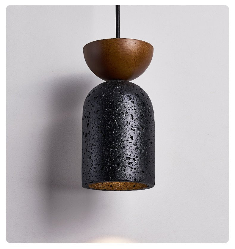 Iris Focused Black Travertine Pendant Light