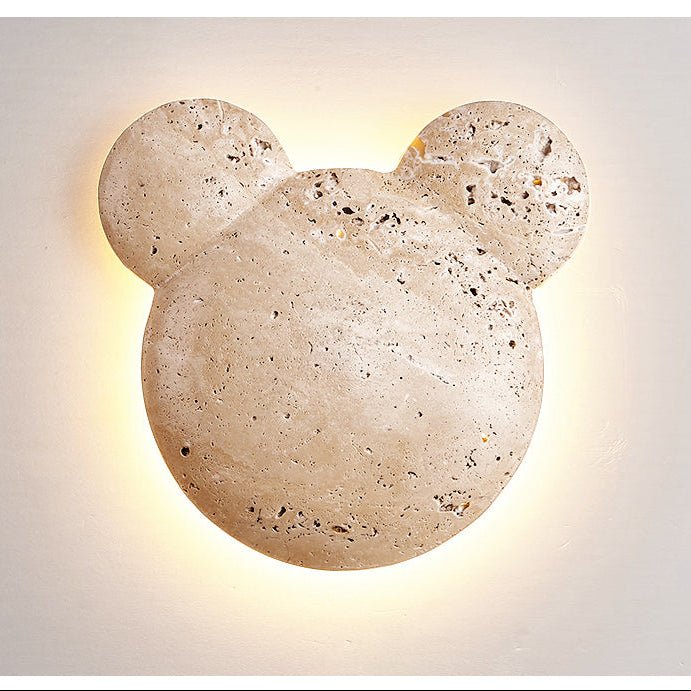 Tavi Yellow Travertine Bearstone Wall Lamp