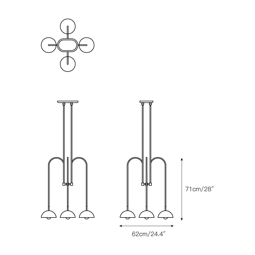 Blikuvyh Vintage Industrial Atelier Brass Chandelier