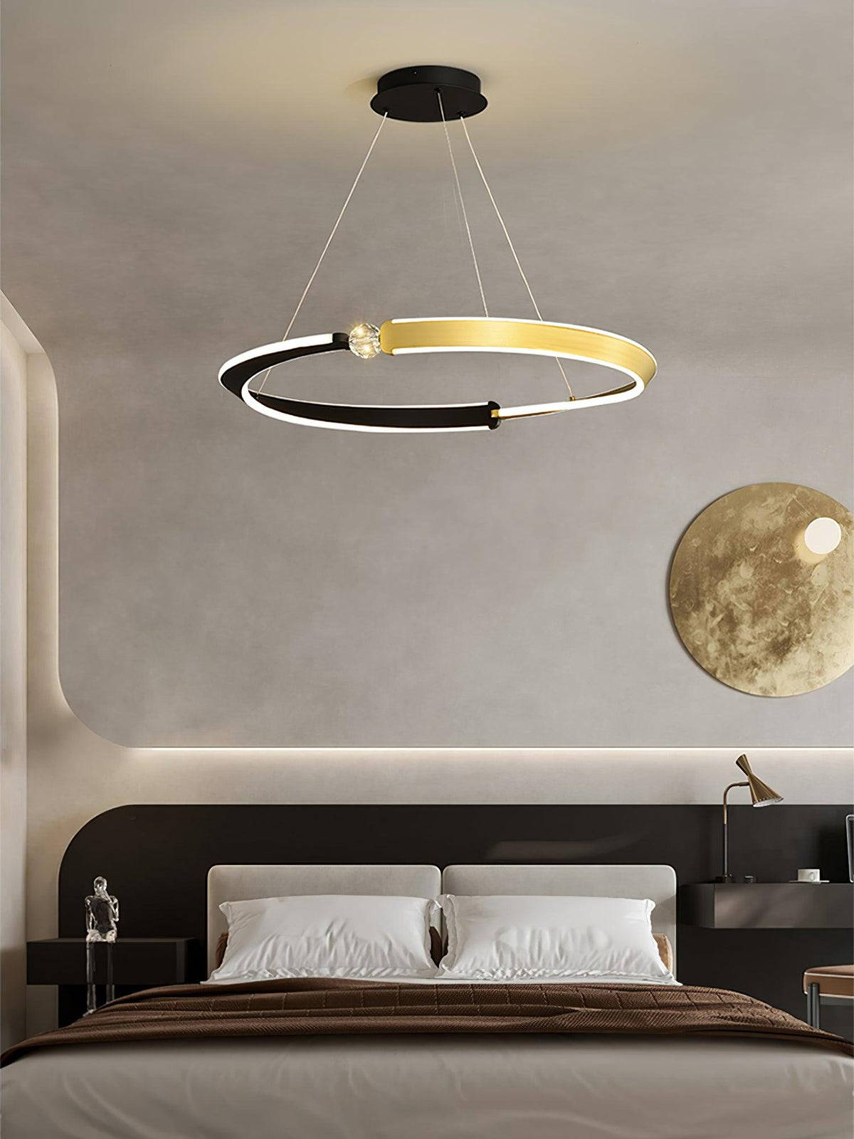 Elyerora Chandelier Crystal Black Gold Dining LED