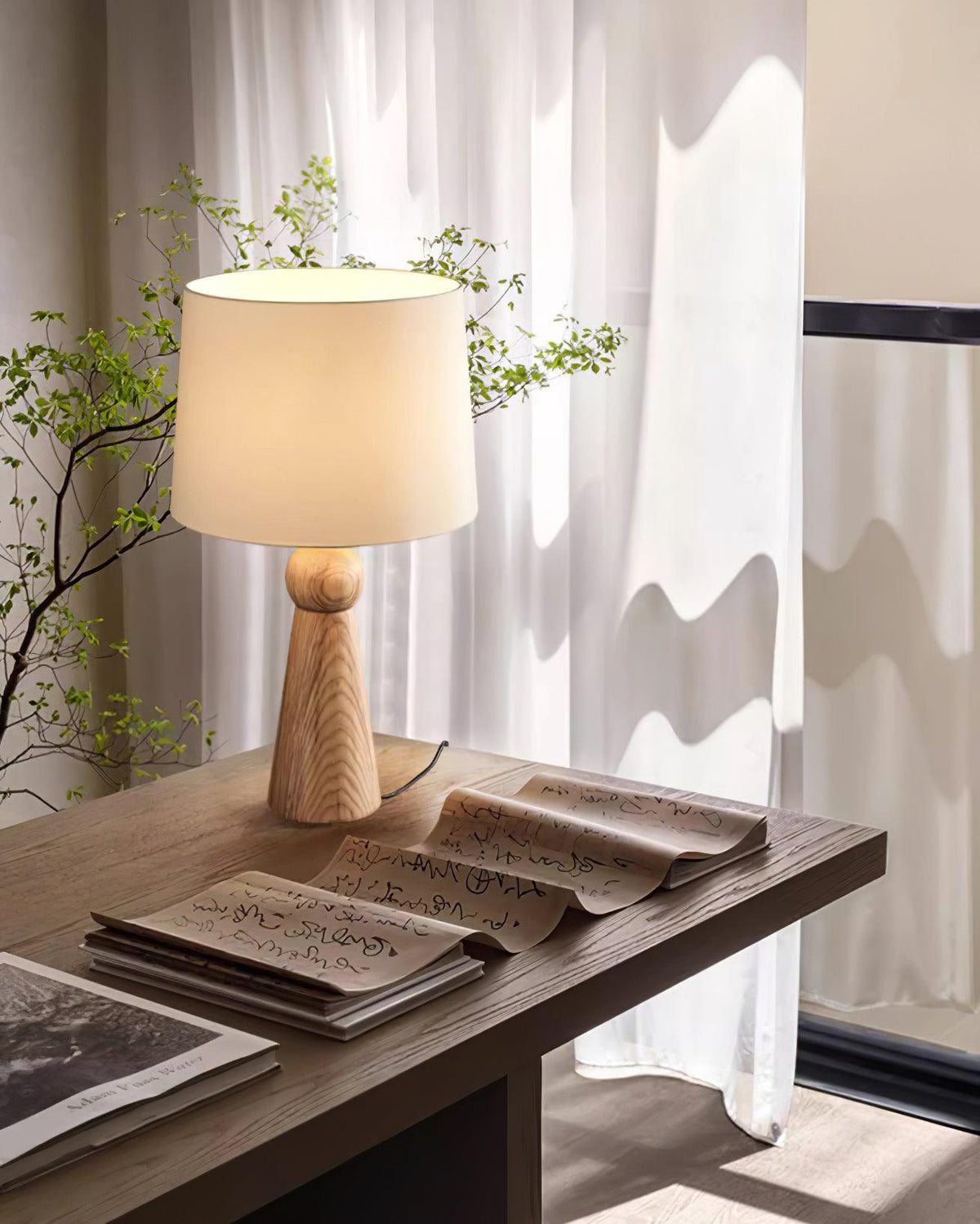 Lioria Wood Fabric Table Lamp