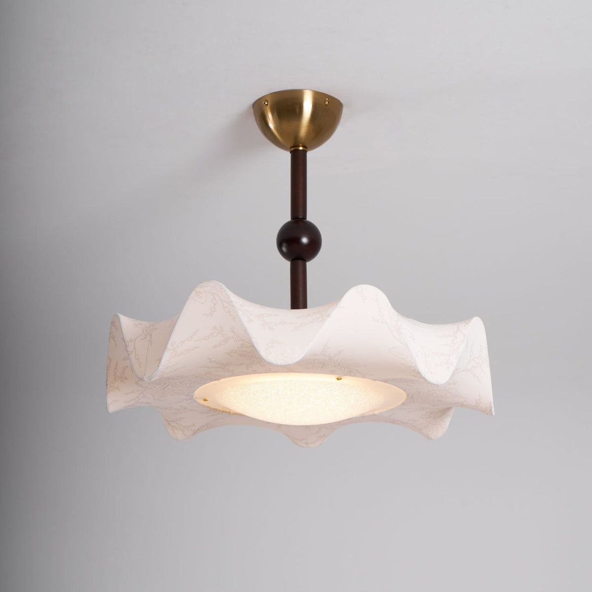 Avlorus Traditional Premium Elegance Wood Fabric Ceiling Light