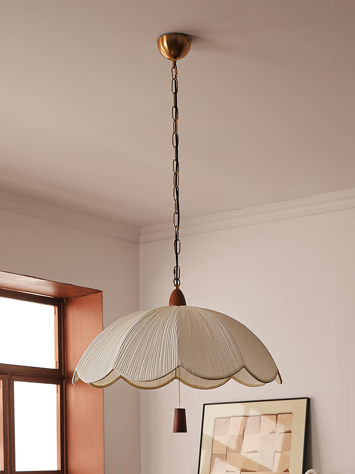 Vephael Art Nouveau Fabric Pendant Light