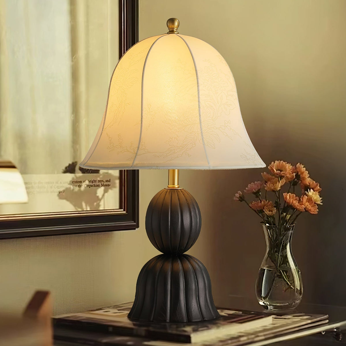 Aldiia Fabric Wood Vintage Table Lamp